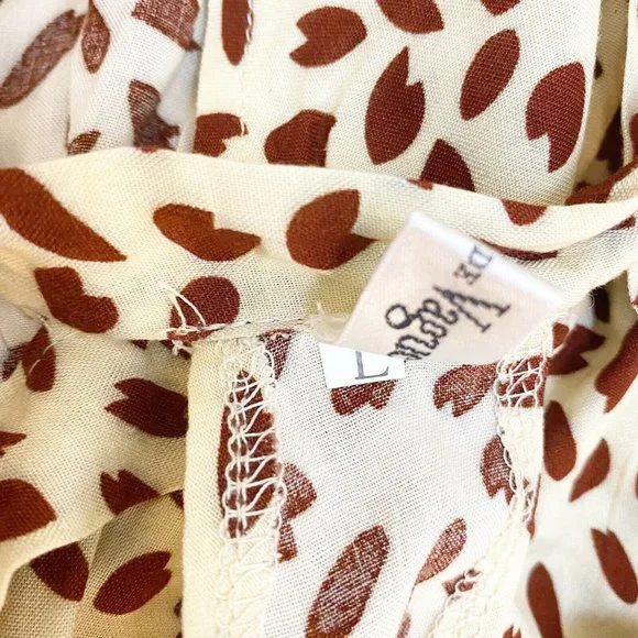 Coeur De Vague Women Ivory Casual Tie Neck Halter High Neck Printed Dress L - Picture 10 of 10